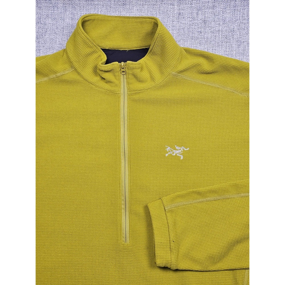 Arcteryx Delta LT Pullover Mens Large Dark Mustard 1/4 Zip Micro Grid - Picture 4 of 7
